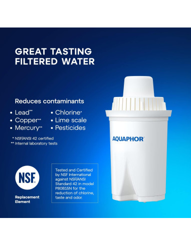 Jarra de Filtro Aquaphor Opal 12 Tazas Negra con Filtro B15