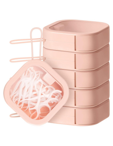 Organizador de Gomas de Pelo Kathfly 6 Piezas Rosa