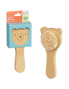 Cepillo de cabello para bebés Petit Collage - Madera de haya, diseño oso 2
