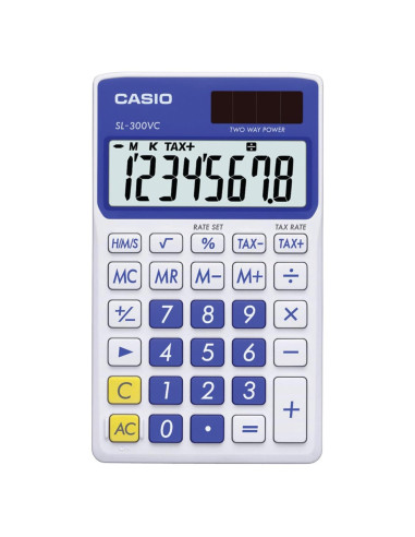 Calculadora Casio SL-300VC Solar 8 Dígitos Azul