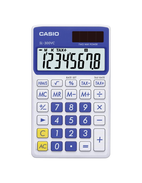 Calculadora Casio SL-300VC Solar 8 Dígitos Azul