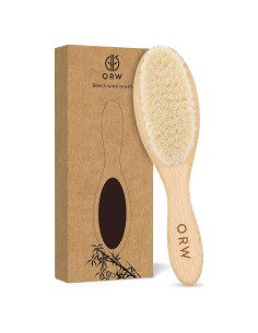 Cepillo de Cabello para Bebé Orw con Mango de Haya y Cerdas Naturales