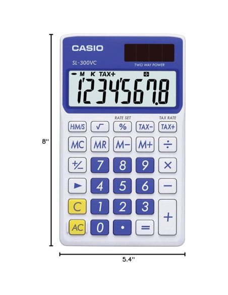 Calculadora Casio SL-300VC Solar 8 Dígitos Azul