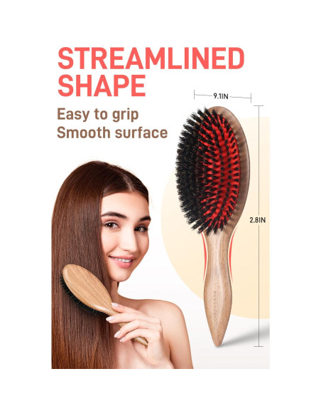 Cepillo de Cerdas de Jabalí BRUSHZOO para Cabello Fino