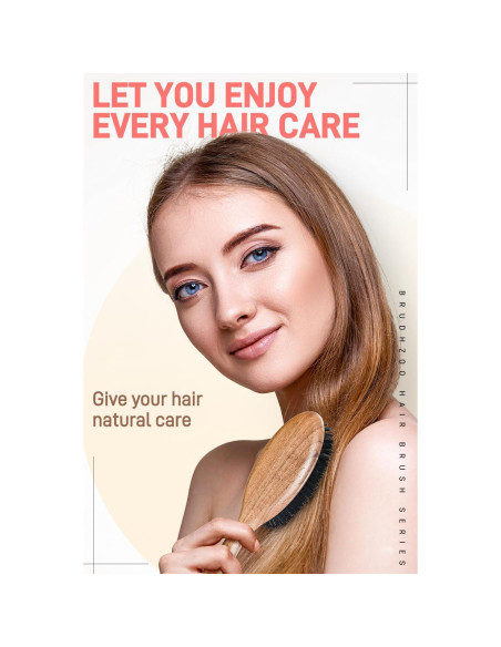 Cepillo de Cerdas de Jabalí BRUSHZOO para Cabello Fino