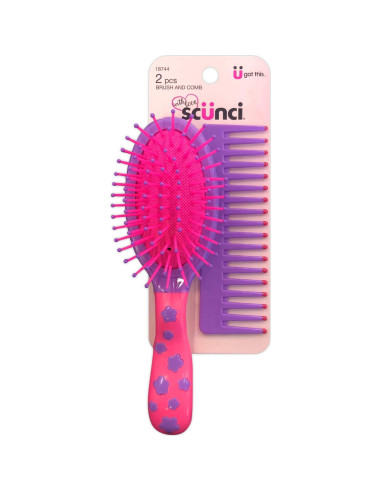 Set de Cepillo y Peine Scunci para Niñas - 2 Piezas