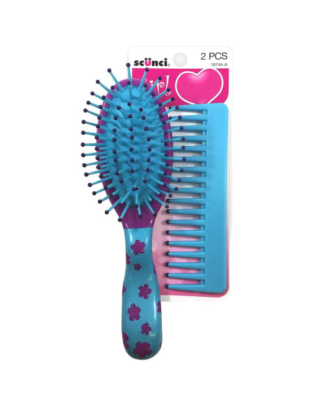 Set de Cepillo y Peine Scunci para Niñas - 2 Piezas