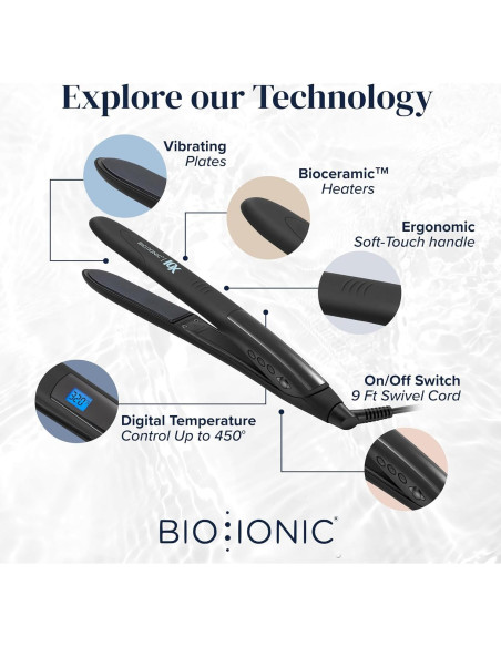 Plancha de Pelo Bio Ionic 10X 1" Calor Hidratante 232C