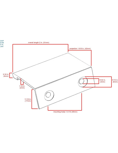 Tirador de borde CKP 51mm níquel satinado cepillado - 10 unidades Tirador de borde CKP 51mm níquel satinado cepillado - 10 unidades