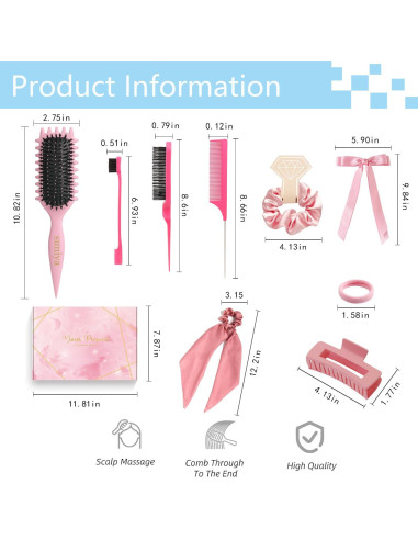 Set de Accesorios para Cabello Suniya - Cepillos y Pinzas Azul