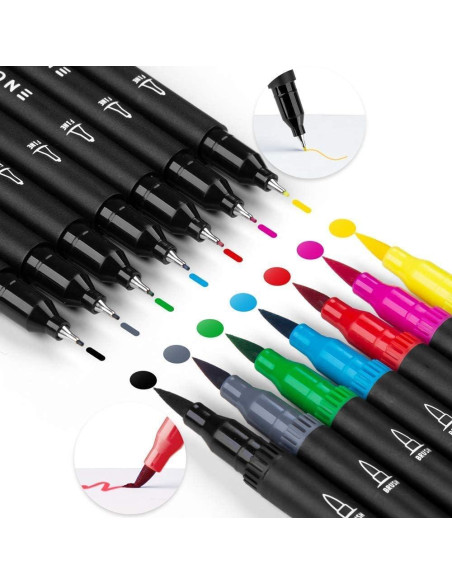 Marcadores Mogyann 100 Colores Punta Doble para Caligrafía Marcadores Mogyann 100 Colores Punta Doble para Caligrafía