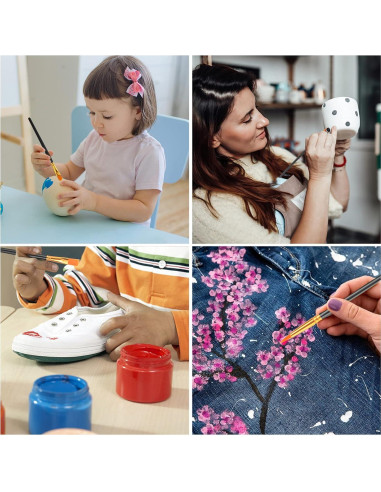 Conjunto de Pinceles Acrílicos ESRICH 80 Pcs Nylon Negro