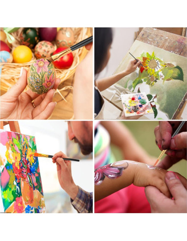 Conjunto de Pinceles Acrílicos ESRICH 80 Pcs Nylon Negro