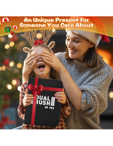 Set de 80 Marcadores Doble Punta Fina y Pincel ALEMHOP