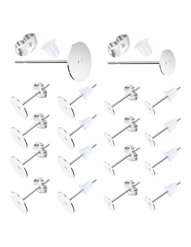 Pines de Aretes de Acero Inoxidable VERACT 500 Piezas 4mm 6mm