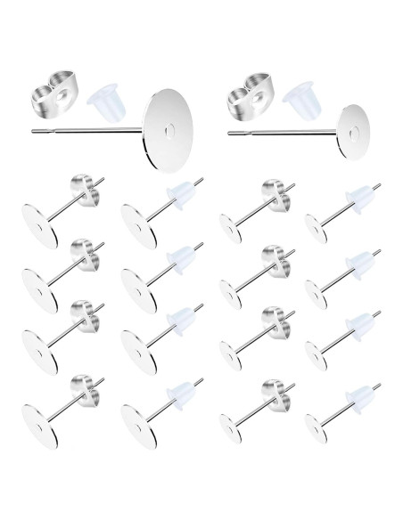 Pines de Aretes de Acero Inoxidable VERACT 500 Piezas 4mm 6mm Pines de Aretes de Acero Inoxidable VERACT 500 Piezas 4mm 6mm