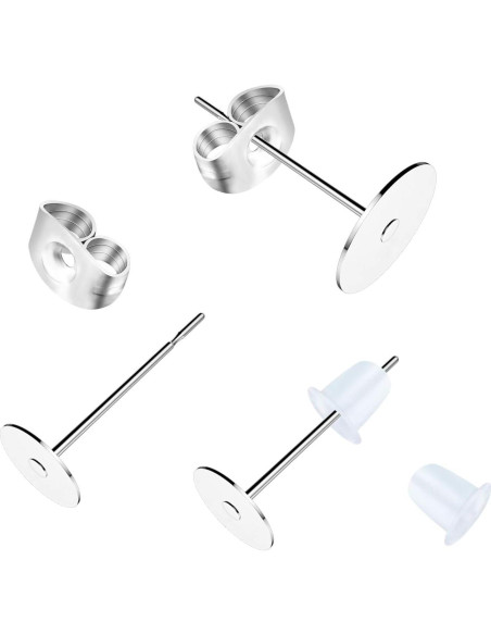Pines de Aretes de Acero Inoxidable VERACT 500 Piezas 4mm 6mm Pines de Aretes de Acero Inoxidable VERACT 500 Piezas 4mm 6mm