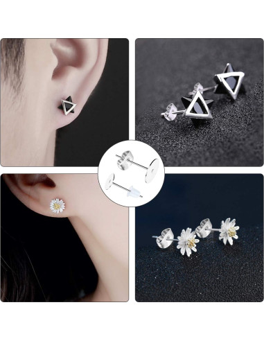 Pines de Aretes de Acero Inoxidable VERACT 500 Piezas 4mm 6mm