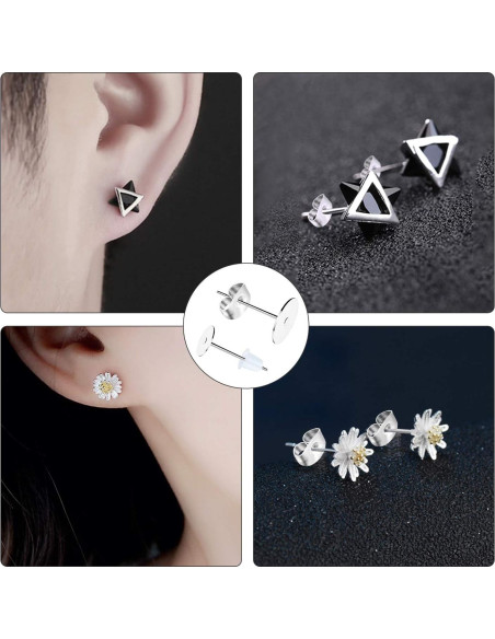 Pines de Aretes de Acero Inoxidable VERACT 500 Piezas 4mm 6mm Pines de Aretes de Acero Inoxidable VERACT 500 Piezas 4mm 6mm