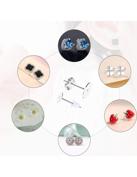 Pines de Aretes de Acero Inoxidable VERACT 500 Piezas 4mm 6mm Pines de Aretes de Acero Inoxidable VERACT 500 Piezas 4mm 6mm