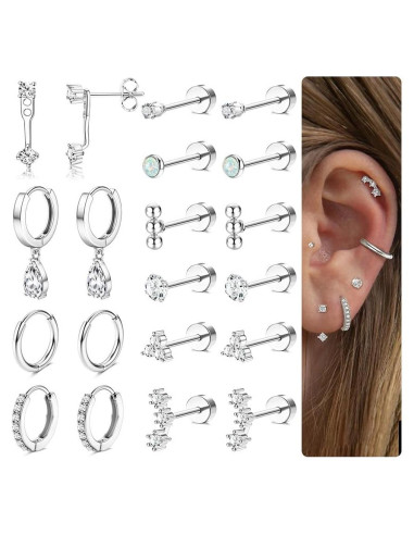 Pendientes Hipoalergénicos de Acero Inoxidable 20G - Milacolato