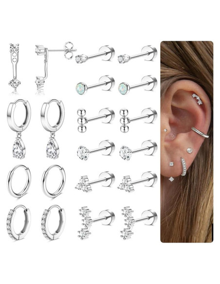 Pendientes Hipoalergénicos de Acero Inoxidable 20G - Milacolato