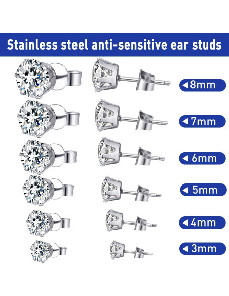 Kit de Perforación de Orejas Hicarer con Aretes de Acero Inoxidable