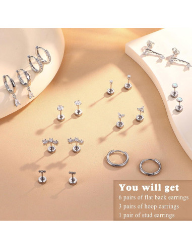 Pendientes Hipoalergénicos de Acero Inoxidable 20G - Milacolato