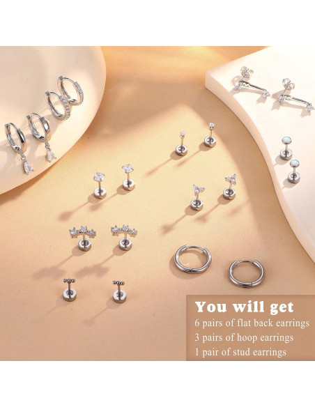 Pendientes Hipoalergénicos de Acero Inoxidable 20G - Milacolato