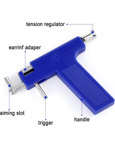 Kit de Perforación de Orejas Hicarer con Aretes de Acero Inoxidable