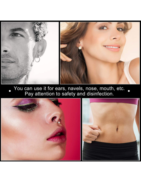 Kit de Perforación de Orejas Hicarer con Aretes de Acero Inoxidable