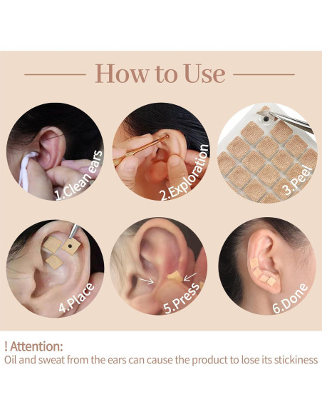 Kit de Acupuntura de Oído Tophld 1200 Semillas y Herramientas