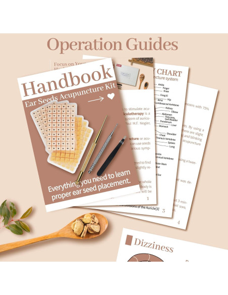 Kit de Acupuntura de Oído Tophld 1200 Semillas y Herramientas