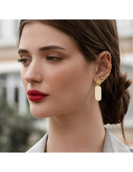 Conjunto 16 Pendientes Falsos Clip Oro 17KM Mujeres