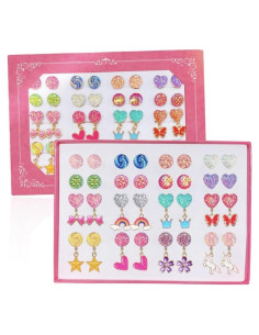 16 Pares de Pendientes de Clip ELEMIRSA para Niñas Joyería