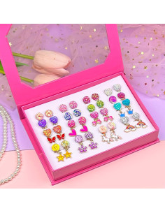 16 Pares de Pendientes de Clip ELEMIRSA para Niñas Joyería 2