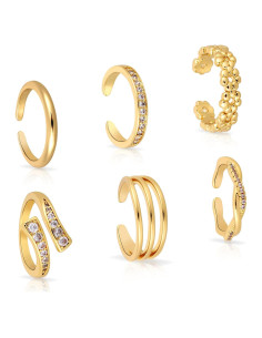 Conjunto 6 Anillos de Dedo del Pie Dorados Ajustables Mikovivi