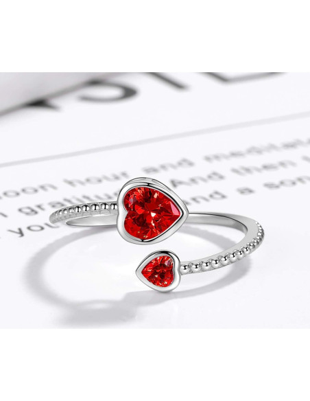 Anillo de Piedra de Nacimiento Ajustable Plata Esterlina 925