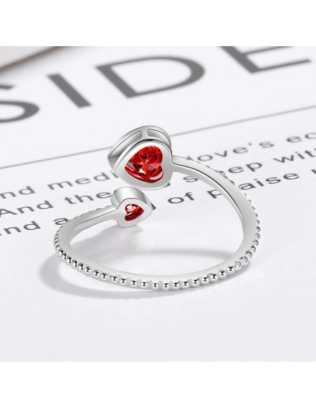 Anillo de Piedra de Nacimiento Ajustable Plata Esterlina 925