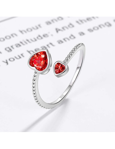 Anillo de Piedra de Nacimiento Ajustable Plata Esterlina 925