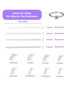 Kit Ajustador de Tamaño de Anillo 12 Piezas Hipoalergénico 2