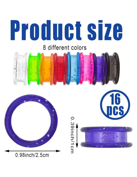 16 Anillos de Silicona para Dedos Tijeras DonLeeving - Colores Variados