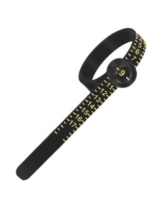 Medidor de Anillos con Lupa Flexible 1-17 cm Negro