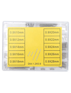 Juego de 100 Piezas Barras de Reloj Hilitand 0.9mm 10-28mm