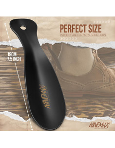 Cuerno de Zapato NINEMAX de Metal Inoxidable 19 cm Portátil 2