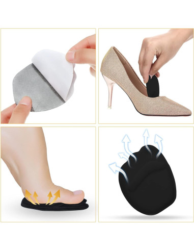 Geyoga Almohadillas para Talones y Dedos - 12 Pares Ajustables