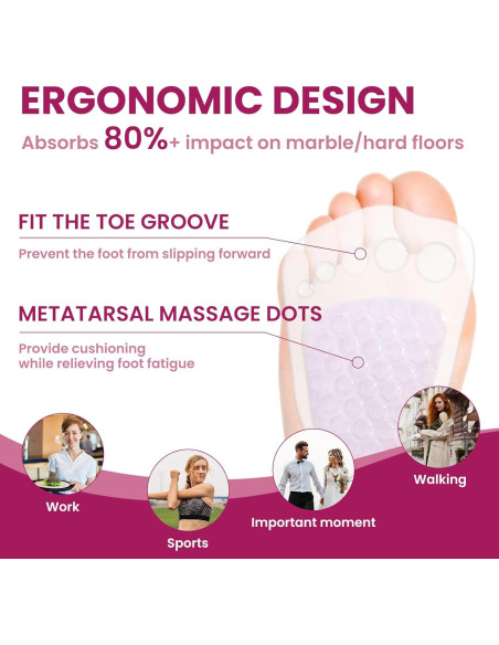 Juego de Almohadillas de Gel Bukihome para Tacones - Alivio Dolor Metatarsal