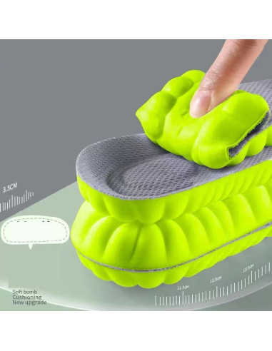 2 Pares de Plantillas 4D Cloud Unisex - Espuma Viscoelástica Verde