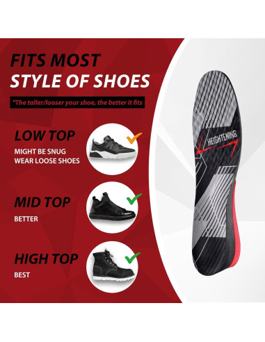 Plantillas de Aumento de Altura Bacophy Ajustables 3.05 cm