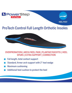 Plantillas ortopédicas PowerStep ProTech Control - Alivio fascitis plantar - M 40-41 W 38-39 2